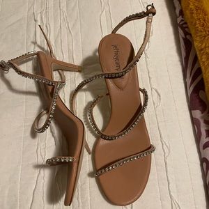 Jeffrey Campbell Nude 3 sparkle strap heel 7.5 never worn